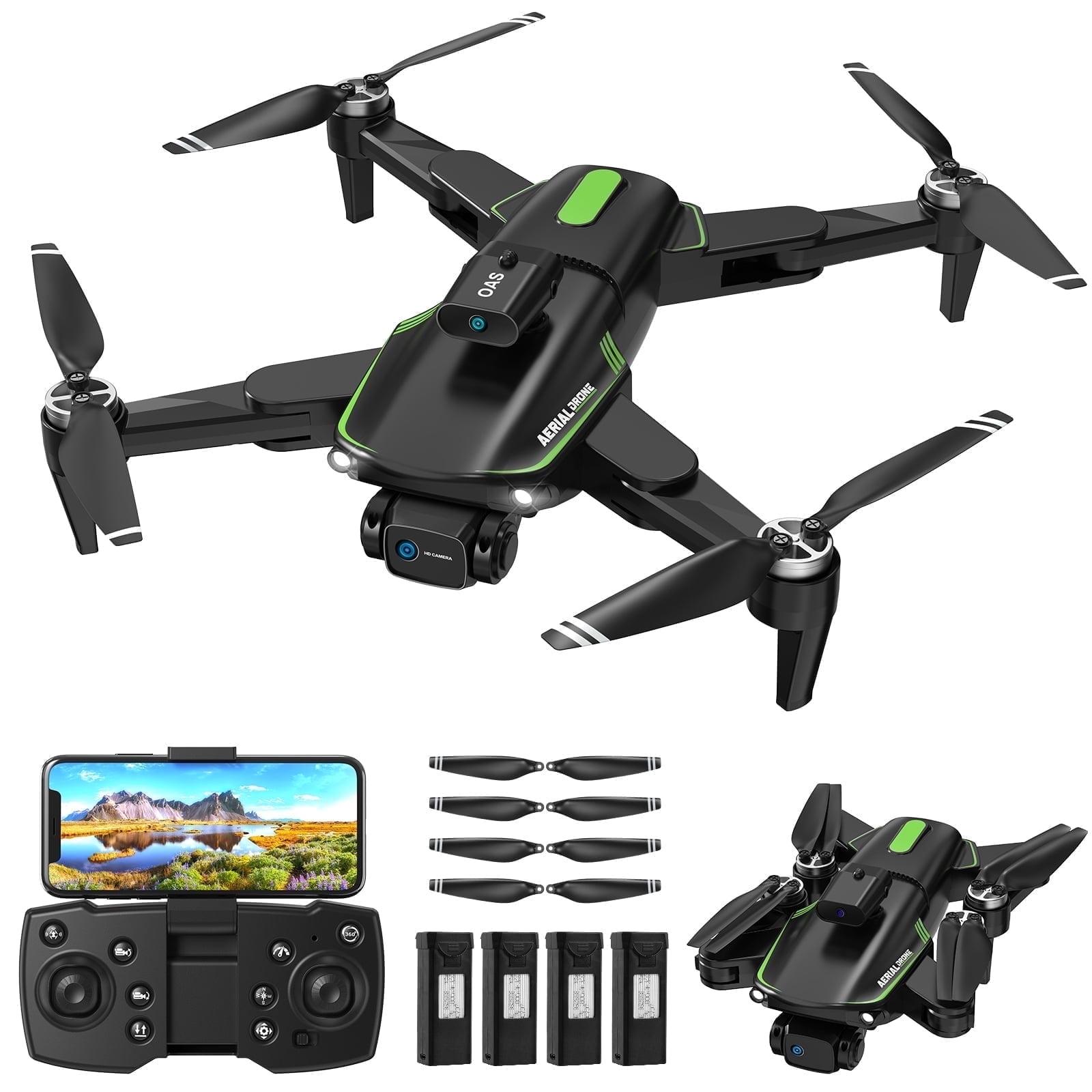 Drone with Camera 4k for Adults, Dual HD Cameras 90°Adjustable Lens, Brushless Motor, Optical Flow Positioning, Headless Mode, 12.6*11*2.8in