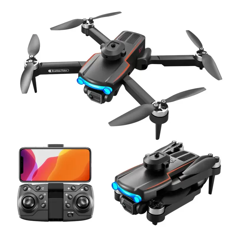 KDiRC K102 MAX WiFi FPV with Dual HD Camera 360° Obstacle Avoidance Optical Flow Positioning LED Brushless Foldable RC Drone Quadcopter RTF - Orange Two Batteries