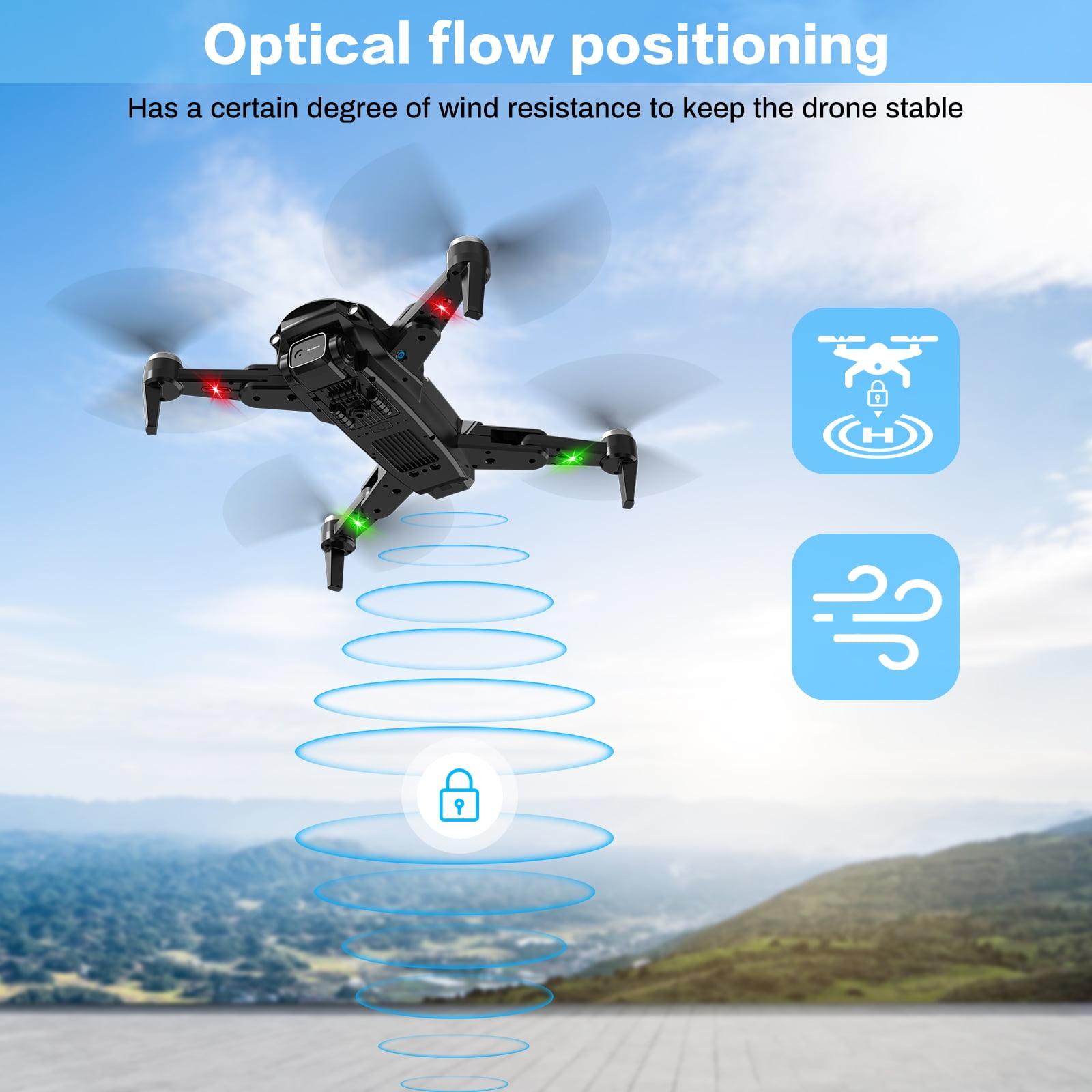 Drone with Camera 4k for Adults, Dual HD Cameras 90°Adjustable Lens, Brushless Motor, Optical Flow Positioning, Headless Mode, 12.6*11*2.8in