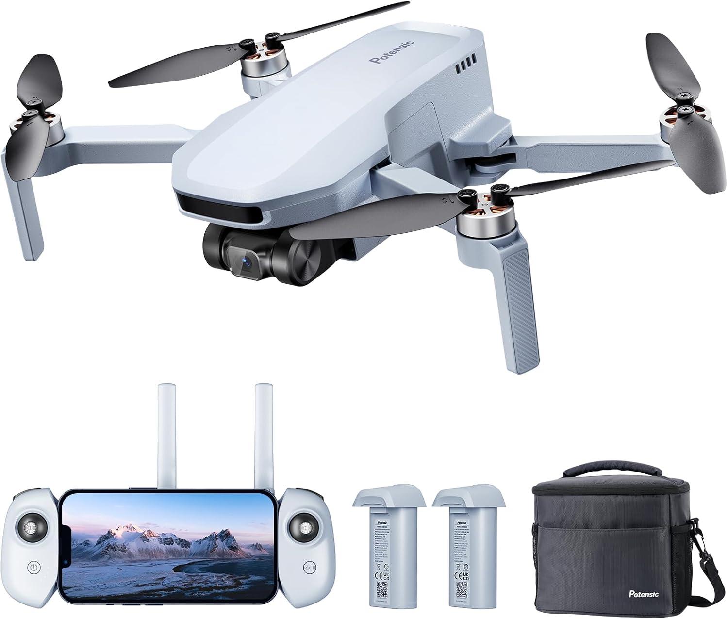 Potensic ATOM SE 4K GPS Drone, 62 Min Flight, Under 249g, Foldable, Auto Return