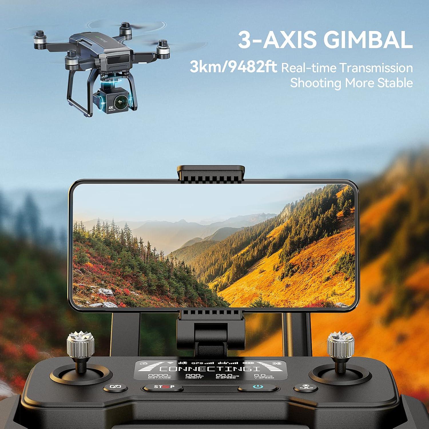 Bwine F7 4K GPS Drone, 3-Axis Gimbal, 75 Min Flight, Night Vision, Auto Return