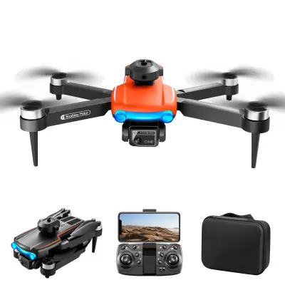 KDiRC K102 MAX WiFi FPV with Dual HD Camera 360° Obstacle Avoidance Optical Flow Positioning LED Brushless Foldable RC Drone Quadcopter RTF - Orange Two Batteries